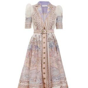 Zimmerman Odyssey Graphic Print Midi Dress- New with Tags